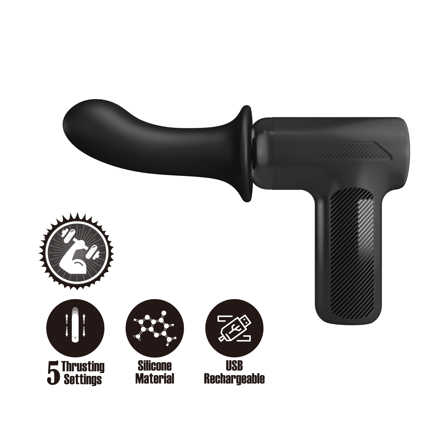 Вибратор-пульсатор с клиторальным стимулятором "Pretty Love DJ Doctor" мега мощный, черный